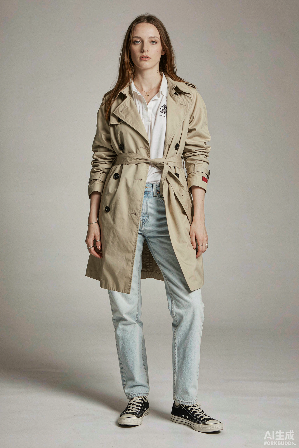 Beige trench coat sample