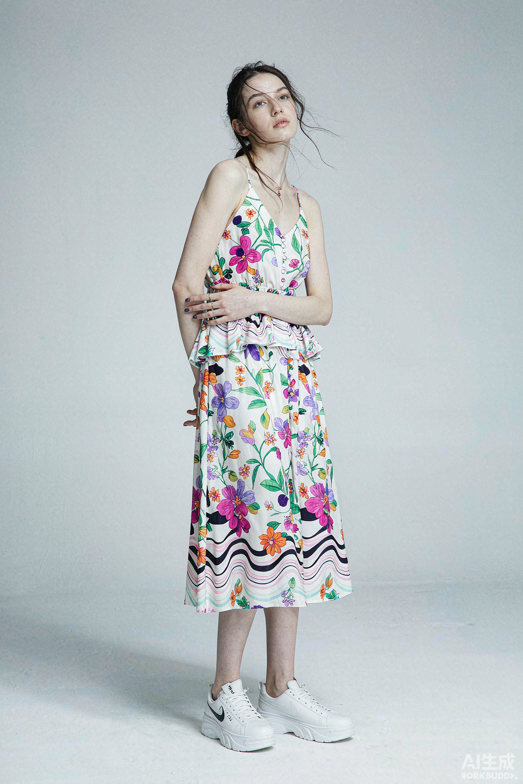 Floral midi dress sample